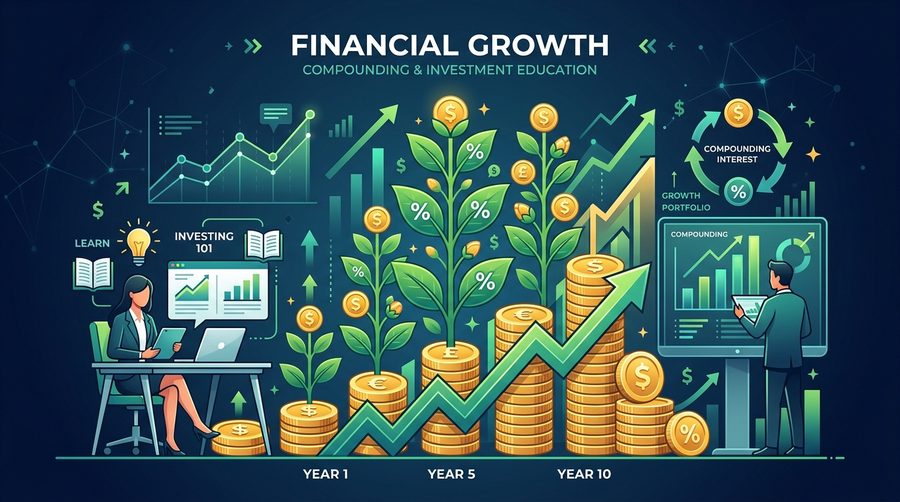 Financial Compounding Growth Illustration